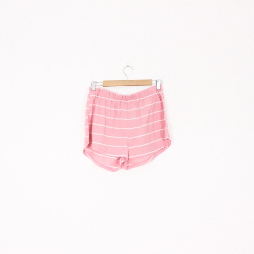 *Celestial Dreams Pink and White Stripe Cozy Shorts